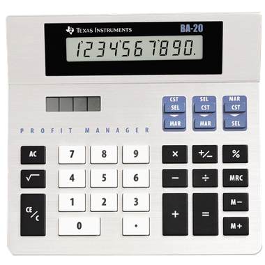 Texas Instruments Profit Manager Solar Powered Calculator